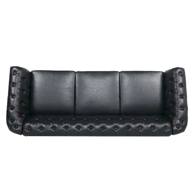Comfortable 3-Seater Sofa with Striped Seat Cushion
