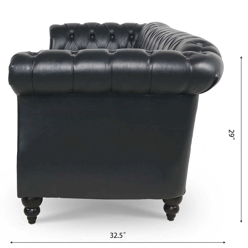 Comfortable 3-Seater Sofa with Striped Seat Cushion