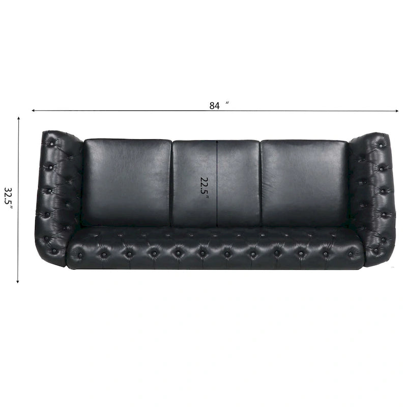 Comfortable 3-Seater Sofa with Striped Seat Cushion