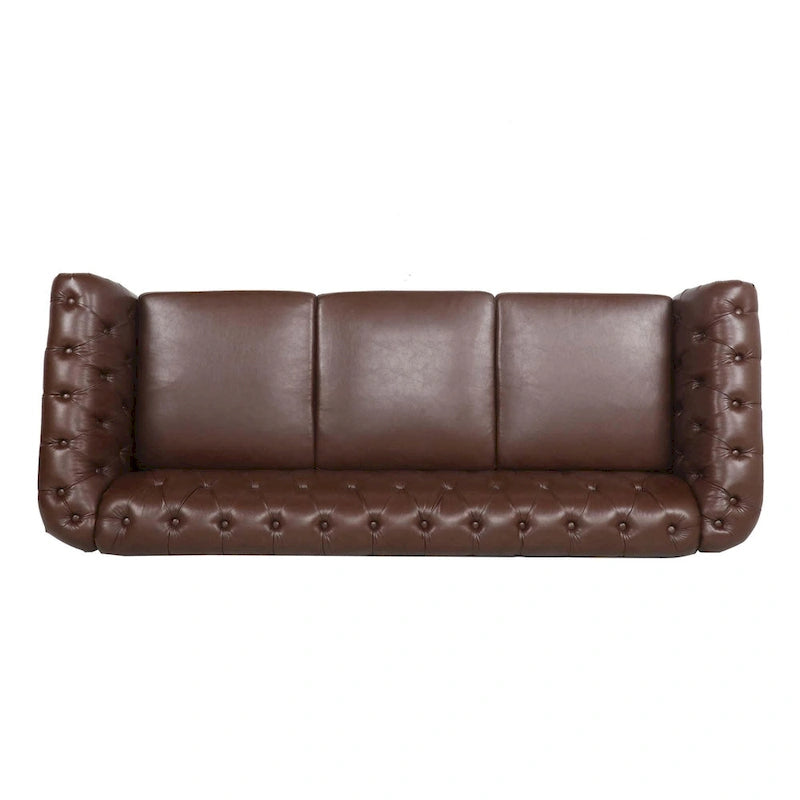 Comfortable 3-Seater Sofa with Striped Seat Cushion