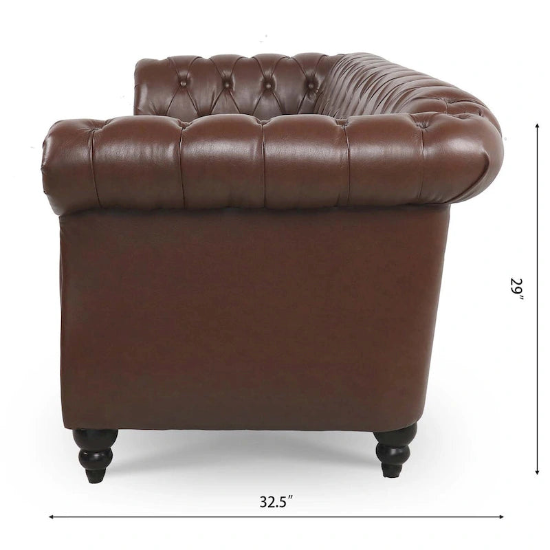 Comfortable 3-Seater Sofa with Striped Seat Cushion