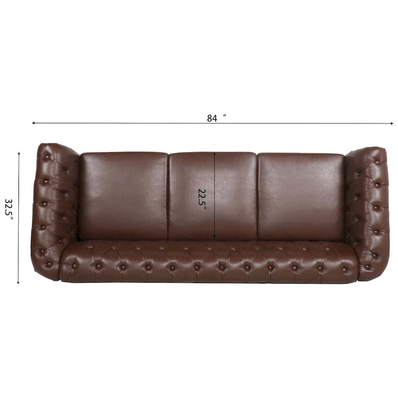 Comfortable 3-Seater Sofa with Striped Seat Cushion
