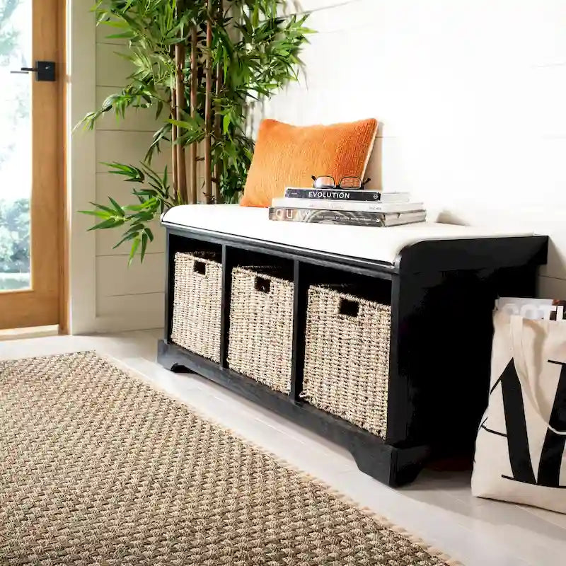 Grey/White Storage Bench 47Wx16Dx20H