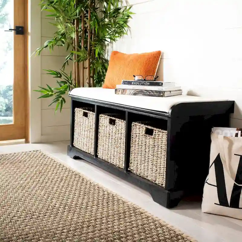 Grey/White Storage Bench 47Wx16Dx20H