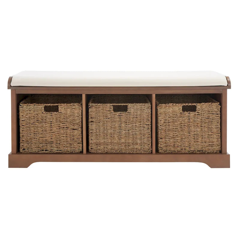 Grey/White Storage Bench 47Wx16Dx20H