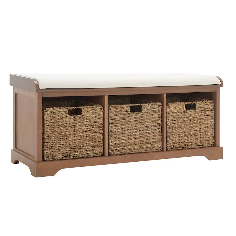 Grey/White Storage Bench 47Wx16Dx20H