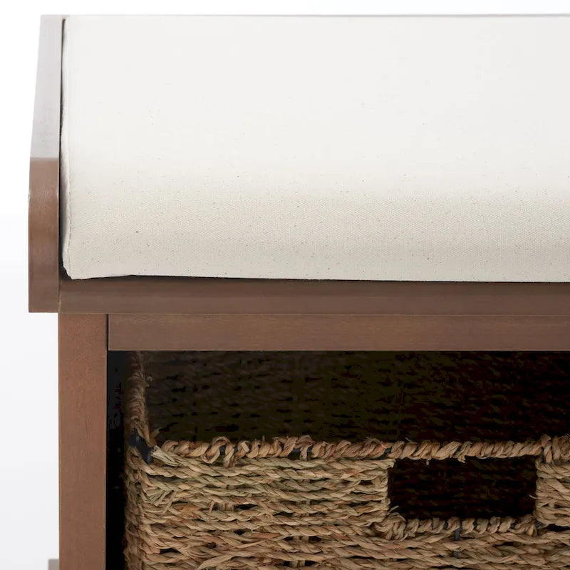 Grey/White Storage Bench 47Wx16Dx20H