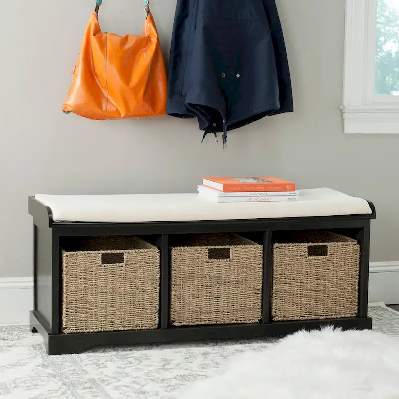 Grey/White Storage Bench 47Wx16Dx20H