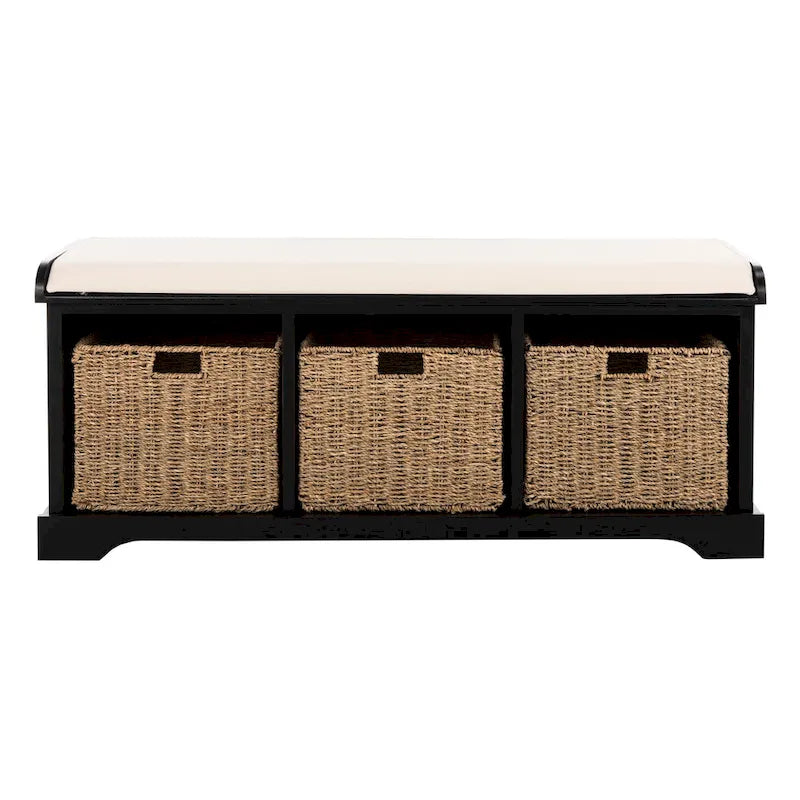 Grey/White Storage Bench 47Wx16Dx20H