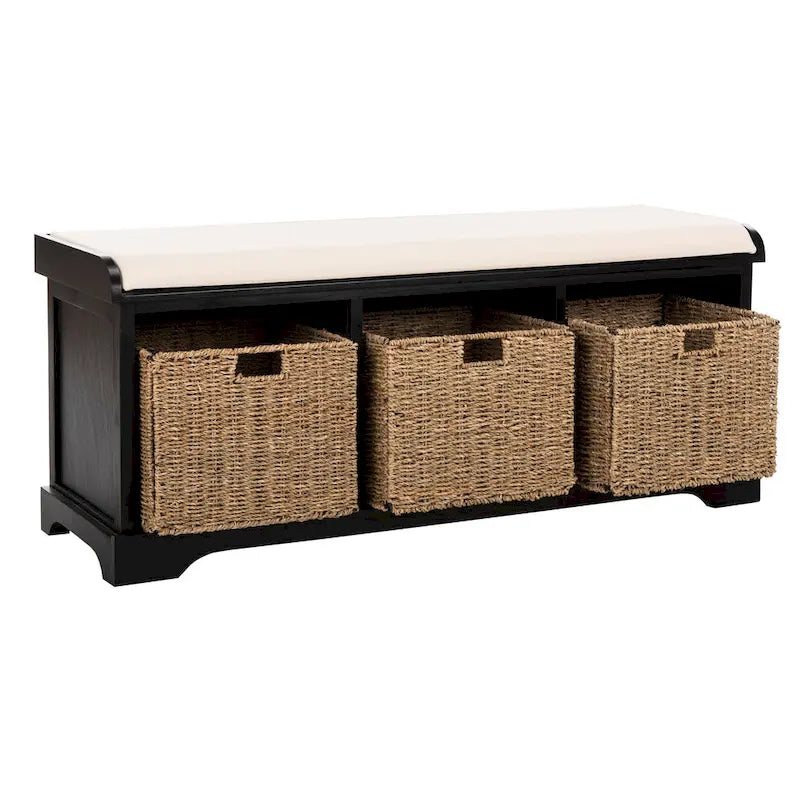 Grey/White Storage Bench 47Wx16Dx20H