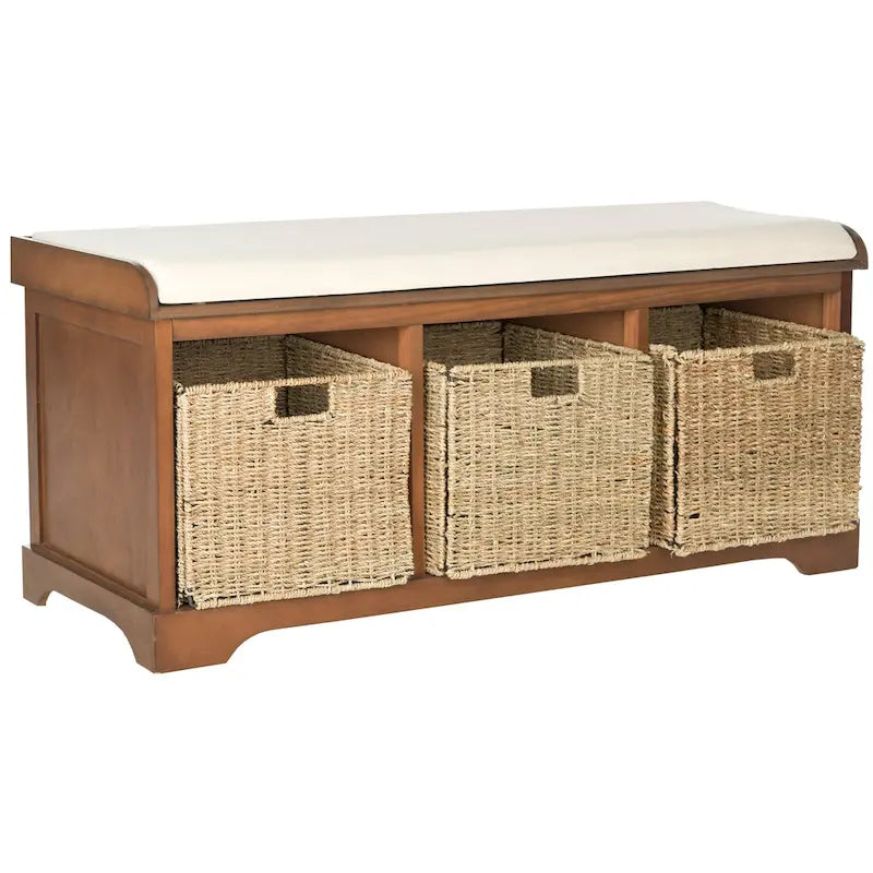 Grey/White Storage Bench 47Wx16Dx20H
