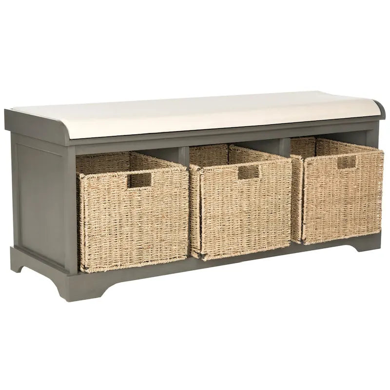 Grey/White Storage Bench 47Wx16Dx20H