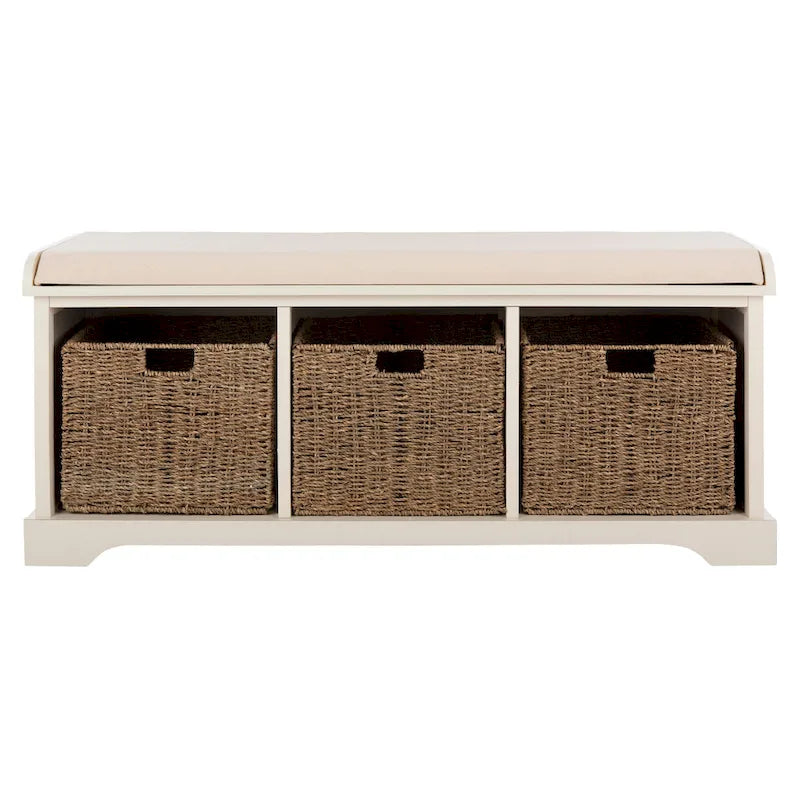 Grey/White Storage Bench 47Wx16Dx20H