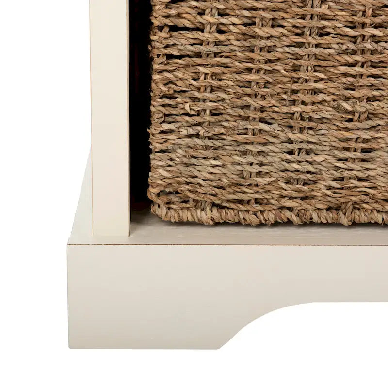 Grey/White Storage Bench 47Wx16Dx20H