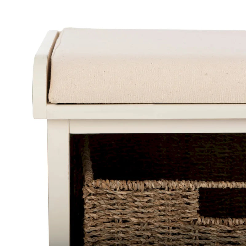 Grey/White Storage Bench 47Wx16Dx20H