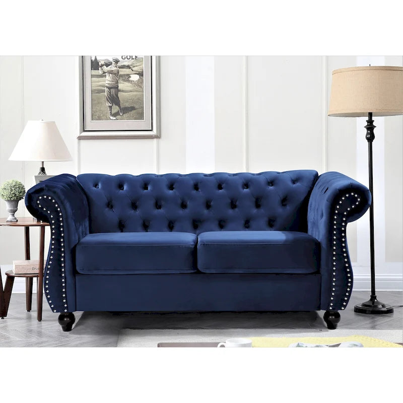 Velvet Chesterfield Loveseat
