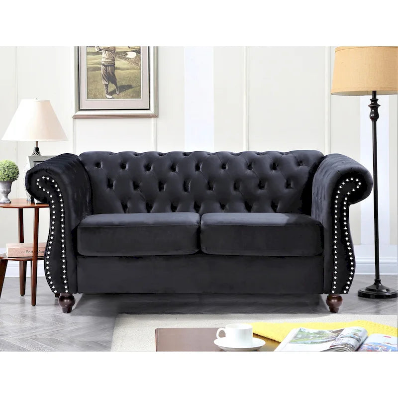 Velvet Chesterfield Loveseat