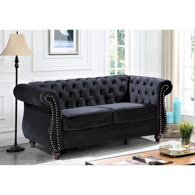 Velvet Chesterfield Loveseat