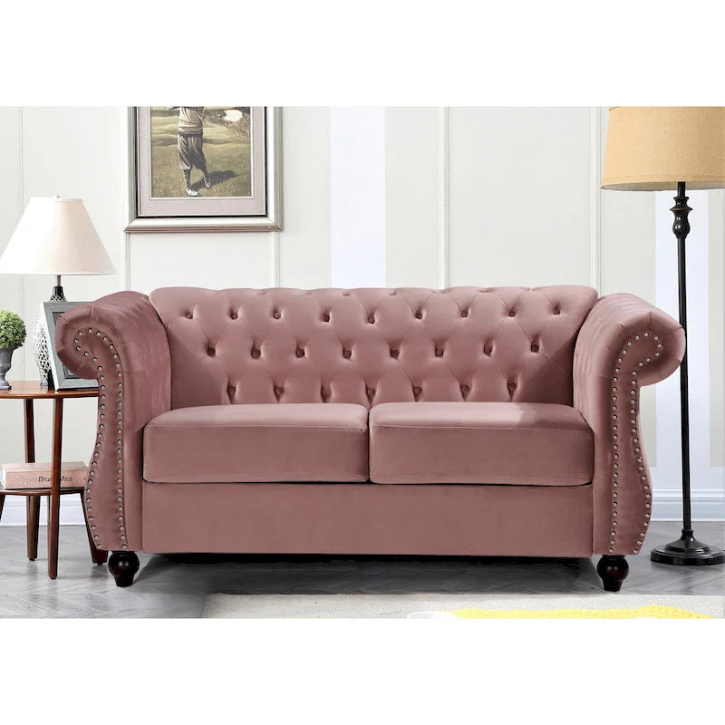Velvet Chesterfield Loveseat