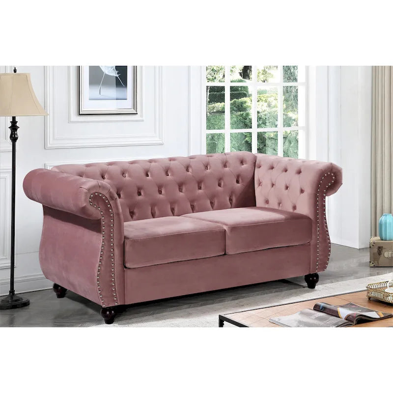 Velvet Chesterfield Loveseat