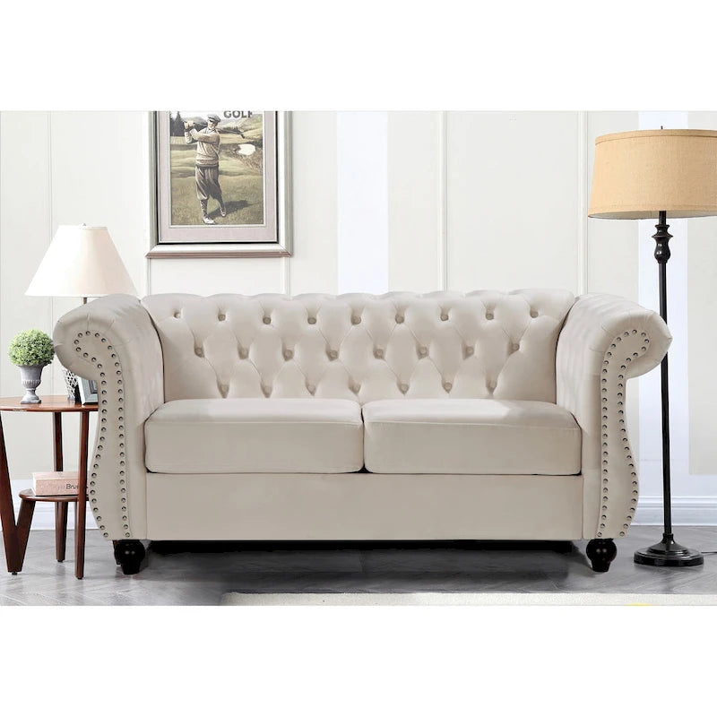 Velvet Chesterfield Loveseat