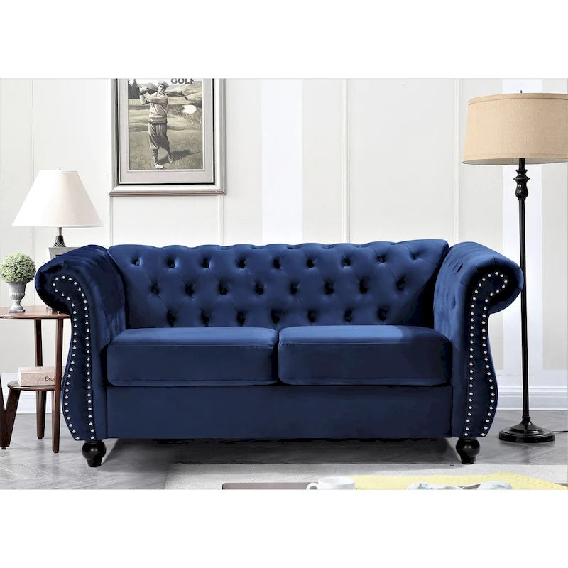 Velvet Chesterfield Loveseat