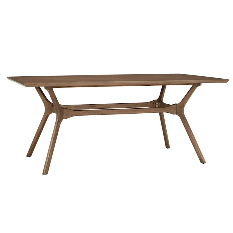 Dark Walnut Finish Rectangular Dining Set - Curved Back Chairs