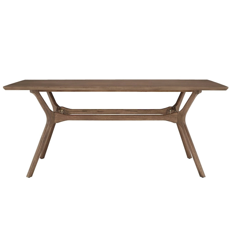 Dark Walnut Finish Rectangular Dining Set - Curved Back Chairs