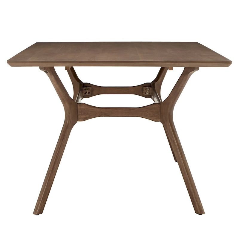 Dark Walnut Finish Rectangular Dining Set - Curved Back Chairs