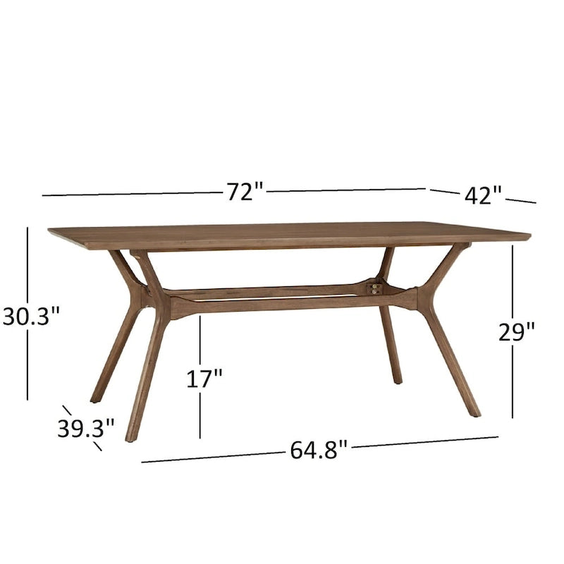 Dark Walnut Finish Rectangular Dining Set - Curved Back Chairs