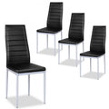 4-Piece High-Back Upholstered Dining Chairs with Metal Legs