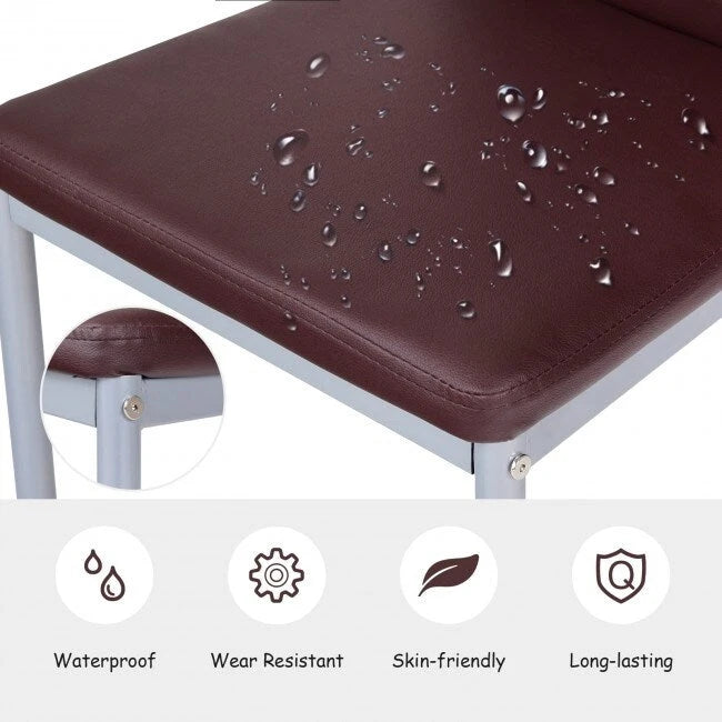 4-Piece High-Back Upholstered Dining Chairs with Metal Legs