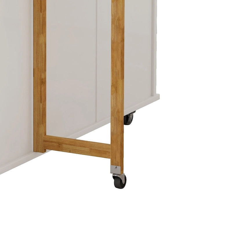 Kitchen Island Cart with 2 Door Cabinet and 3 Drawers