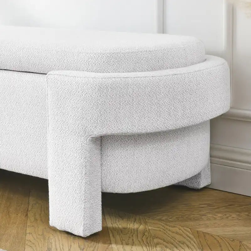 Linen Fabric Upholstered Bench with Large Storage Space - 51.5L x 20.5W x 17H