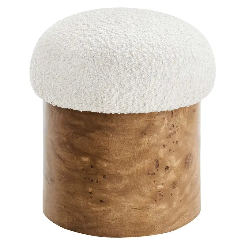 Boucle Upholstered Round Ottoman