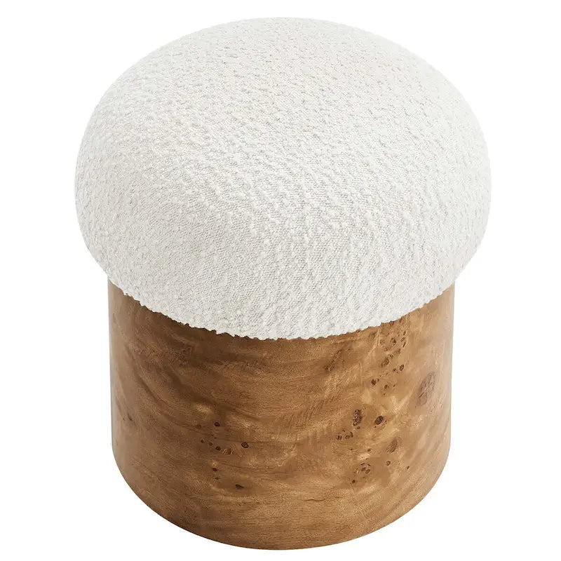 Boucle Upholstered Round Ottoman