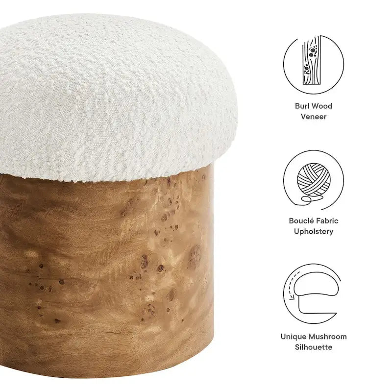 Boucle Upholstered Round Ottoman