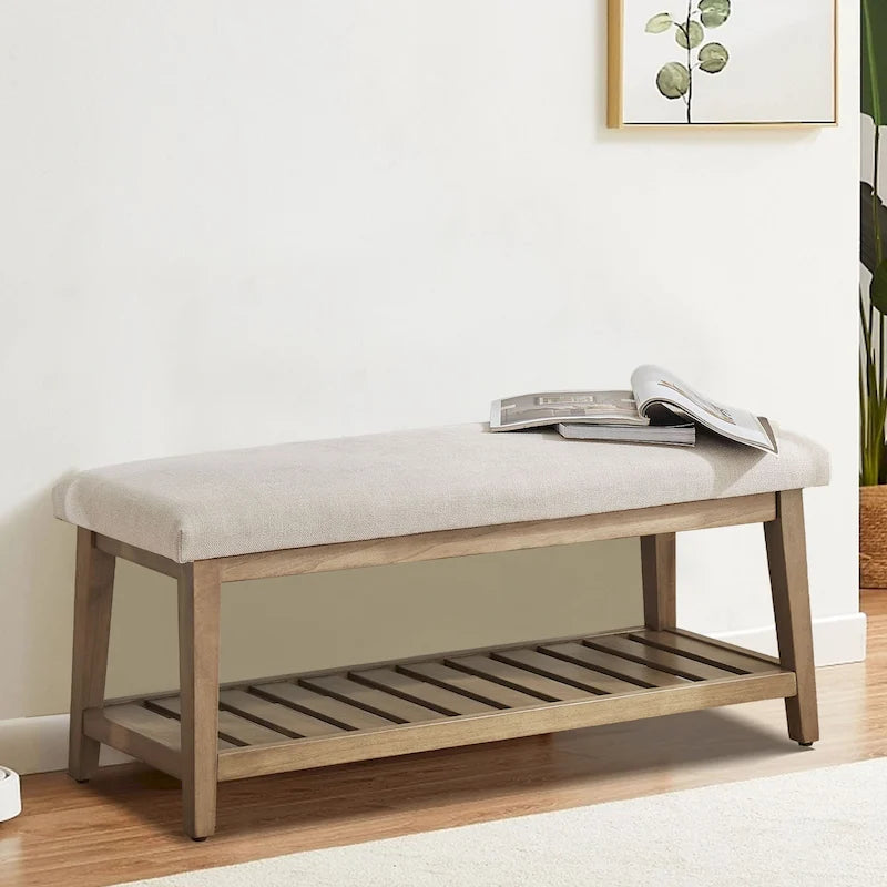 Upholstered Entryway Storage Bench