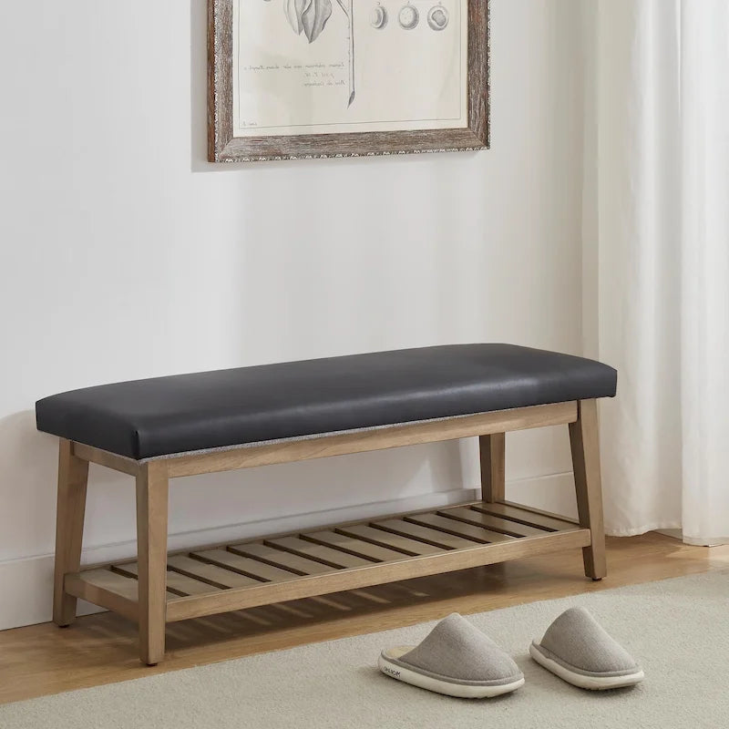 Upholstered Entryway Storage Bench