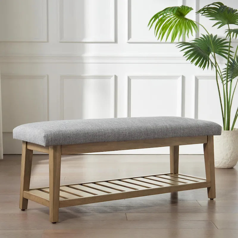 Upholstered Entryway Storage Bench