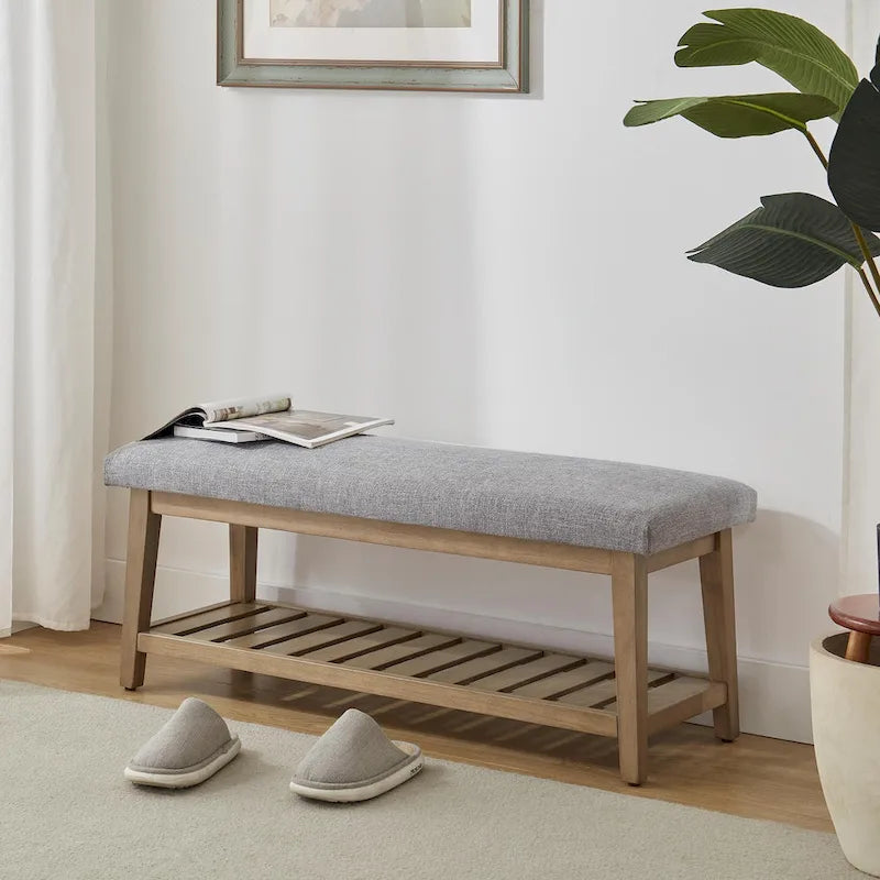 Upholstered Entryway Storage Bench