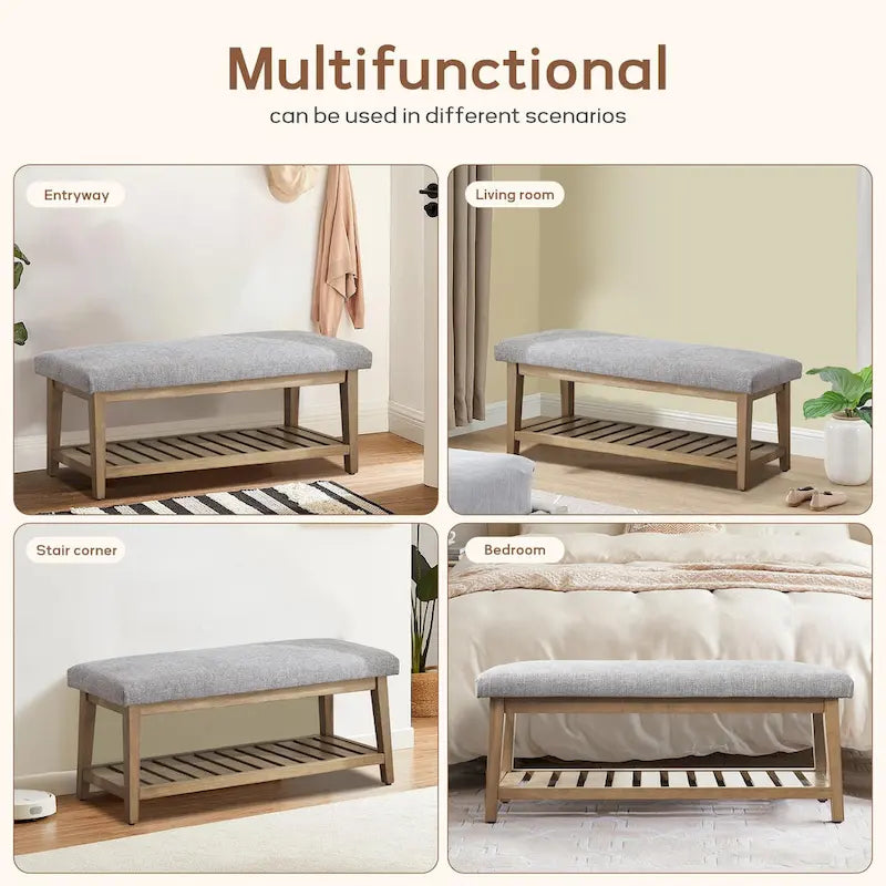 Upholstered Entryway Storage Bench