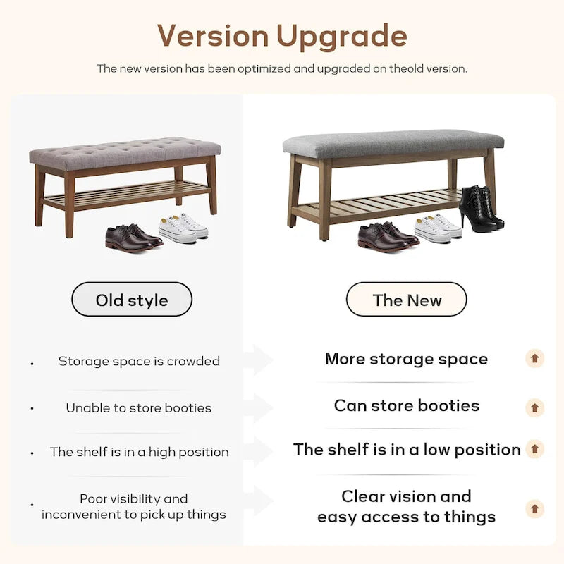 Upholstered Entryway Storage Bench