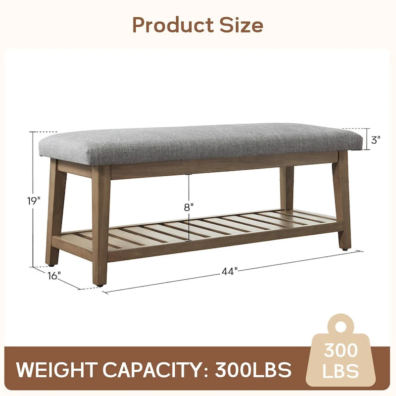 Upholstered Entryway Storage Bench