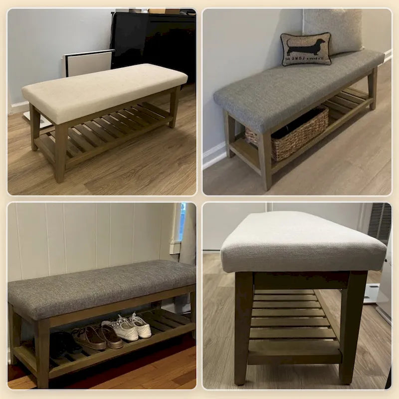 Upholstered Entryway Storage Bench