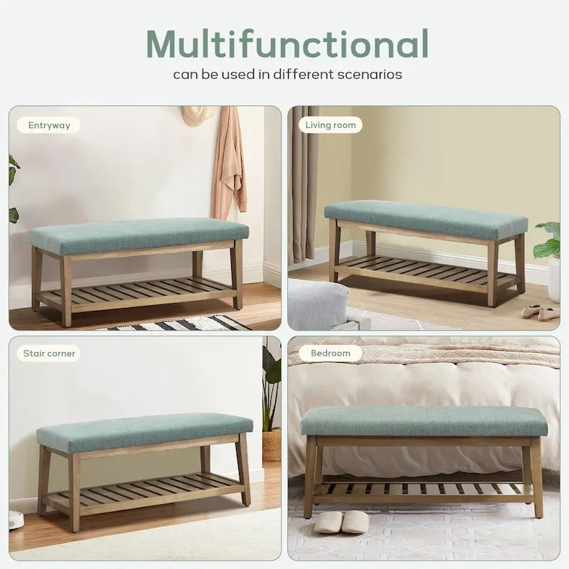 Upholstered Entryway Storage Bench
