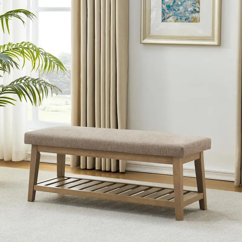Upholstered Entryway Storage Bench