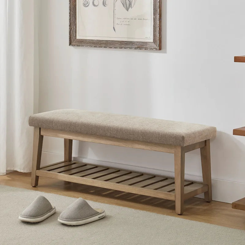 Upholstered Entryway Storage Bench