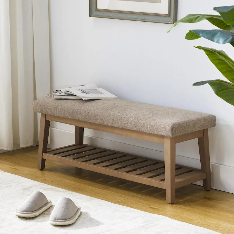 Upholstered Entryway Storage Bench
