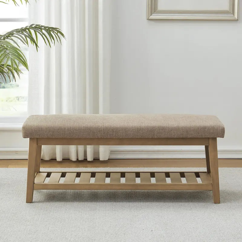Upholstered Entryway Storage Bench